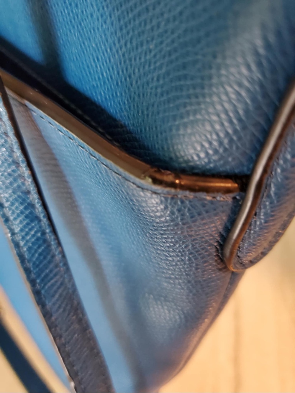 Coach Blue Coach Embossed Textured Leather North South Swingpack - Picture 4 of 14